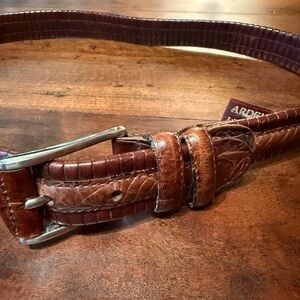 Arden Leather Belt-  Brown Leather Textured Men's Belt. 34/85